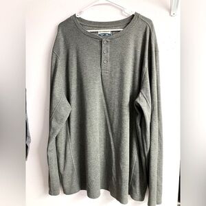 Magellan Outdoors Classic Fit Men’s Waffle Top, 3X, Sage, Moisture Wicking